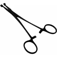 LEV Piercing tang - Septum Forceps Style # 3 - Black Oxide Coated - 6" - Piercing tool