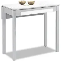OEM Uitschuifbare keukentafel, 80x40 cm, glas en metaal, model Cervino