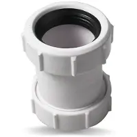 OEM Afvoerbuisconnector - 40mm rechte buis - Waterdicht - Wit en zwart - Geschikt voor badkuip, wastafel, doucheput en vaatwasser