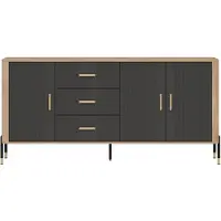 Furniture24 Kommode Dante Dt07, dressoir, 185 x 88 x 40 cm - Cremona eik/anthraciet