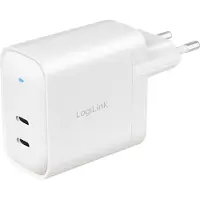 Logilink PA0282, USB-stopcontactadapter, 2x USB-C PD, wit, 40 Watt