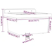 vidaXL Wastafel voor wandmontage, grijs, 40x40x24 cm, kunsthars