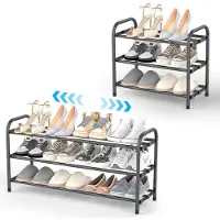 Famanu – Uitbreidbaar metalen schoenenrek 42-80 cm zwart