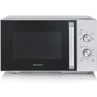 Severin MW 7797, Werkblad, Vrijstaande magnetron, 28 liter, 900 watt, Draaibaar, Zwart, Zilver