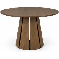 MargaretHadas24 Margaret Hadas24 ALICE Eettafel 180 x 100 x 76,8 cm. Ovaal eettafel met uitschuifbare functie en een modern kolomvoet, notenhout "okapi"