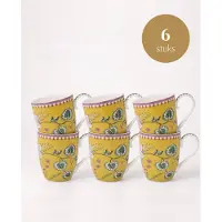 Pip studio - Lily & Lotus - XL Mokken - Yellow - Set van 6
