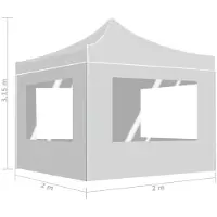 vidaXL Professionele partytent, inklapbaar met wanden, aluminium, 2x2 meter, wit