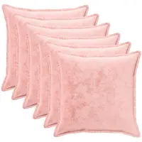vidaXL Kussensloop 6 st HOUTEN Roze 65 x 65 cm Flanel