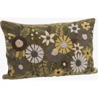 Madam Stoltz - Geborduurde Fluwelen Kussenhoes – Groen – 40 x 60 cm