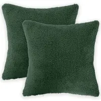 vidaXL Kussensloop 2 st HEERLEN Donkergroen 40 x 40 cm Bouclé