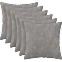vidaXL Kussen met kussen HEERLEN 6 st Lichtgrijs Microfiber Fleece