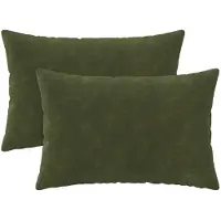 vidaXL Kussen met kussen HEERLEN 2 st Groen Microfiber Fleece