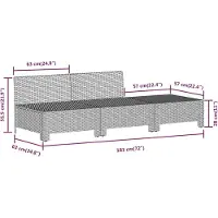 vidaXL 3-delige loungeset voor de tuin met kussens, grijs, polyrotan