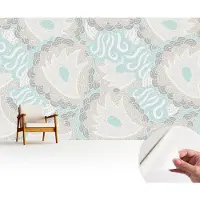 Wallfluent Zelfklevend Fotobehang - Grijs Vliesbehang - 416x254 cm - Abstracte Patronen Fotobehang - Woonkamer behang Abstractie - Behang Zonder Lijm - Scheurbestendig Behang