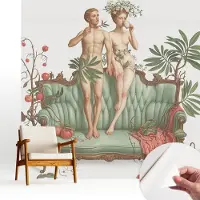 Wallfluent Zelfklevend Fotobehang - Groente Vliesbehang - 250x250 cm - Mysterieuze Elegantie Behang Zonder Lijm - Slaapkamer behang Deel - Scheurbestendig Behang - Polyester Behang