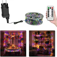 ACXIN LED-decoratielamp van koperdraad, 50 meter, 500 LED's, multicolor, koperdraadverlichting, decoratieve verlichting, afstandsbediening, timer, geheugenfunctie, 8 lichtmodi