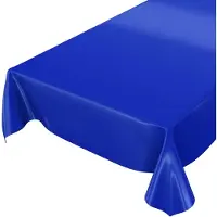 ANRO Tafelzeil op rol Blauw 140cm x 20m – Afwasbaar Tafelkleed Rechte rand Op maat te knippen