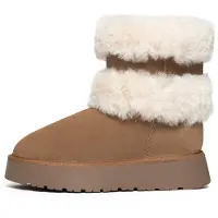 Gooce Boots 'MARA' crème / bruin