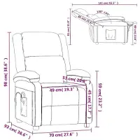 vidaXL Massagestoel fluweel bruin