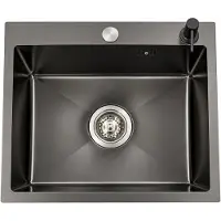 Merkloos Spoelbak - Graniet - Zwart - 40 x 45 cm - Eenkamer keukenspoelbak