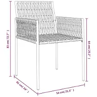 vidaXL Tuinstoelen met kussens, 2 stuks, bruin, 54x61x83 cm, polyrotan