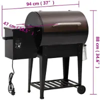 vidaXL Pelletbarbecue met bodemplaat 94 cm ijzer zwart