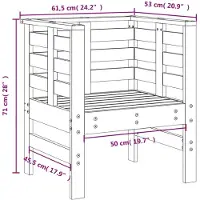 vidaXL Tuinstoelen, 2 stuks, wit, 61,5x53x71 cm, massief hout, grenen