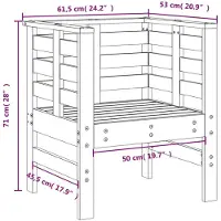 vidaXL Tuinstoelen 2 st 61,5x53x71 cm massief grenenhout grijs