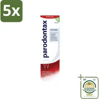 Parodontax 5 x - Tandpasta - Whitening - 75ml - Wasstrips - Tandpasta - Tanden Witter Maken - Tandplak Verwijderen - Bloedend Tandvlees - Fluoride