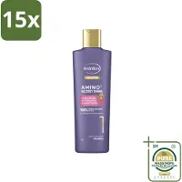Unilever 15 x – Shampoo – Pro Care Amino+ Glossy Shine – 250 ml - Wasstrips - Haarverzorging - Glans Haar - Zachtheid Haar - Shampoo Voor Dof Haar - Aminozuren Shampoo