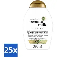 OGX 25 x - Coconut Milk - Shampoo - Voedend - Tropische Geur - 385 ml - Voordeelverpakking - 25 stuks