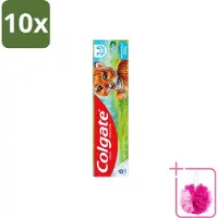 Colgate 10 x - Bubble Fruit - Kindertandpasta - Voor 2 tot 5 jaar oud - 50ml - Bulkverpakking - Kinder tandpasta - Douchemop - Melktanden beschermen