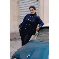 Trendyol Dames Donkerblauw Effen Lang Oversized Grote maten Blazers