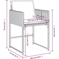vidaXL Tuinstoelen met kussens, 4 stuks, zwart, polyrotan