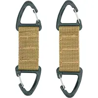 101 Inc 101inc Double carabiner hook 2-pack coyote