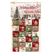 Famanu – Opvouwbare stoffen adventskalender met 24 zakken voor ophanging