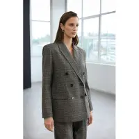 Trendyol TRENDYOLMİLLA Dames Meerkleurig Geruit Lang Regular fit Blazers