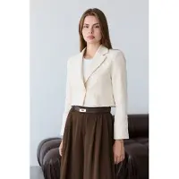 Trendyol TRENDYOLMİLLA Dames Beige Gestructureerd Lang Regular fit Blazers