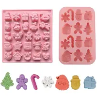 Famanu – Kerst siliconen bakvorm set van 2 met sneeuwvlok en kerstboom voor snoep en chocolade