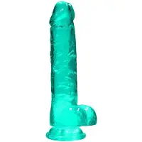 Realrock Real Rock - Realistische Dildo met Ballen 21 cm - Turquoise