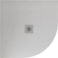 AICA wit douchebak 90x90x3cm-Slate leisteenlook-Kwartronde ronde -gemaakt van een mengsel van natuursteen en hars-antislip-antibacterieel-met roestvrij staal douchegoot rooster en afvoer