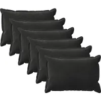 vidaXL Kussensloop 6 st HOUTEN Zwart 50 x 70 cm Fluweel