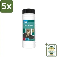 Hg 5 x - Pet Wipes - Doekjes Voor Huisdieren - 50 Doekjes - Wasstrips - Huisdierdoekjes - Reinigen Huisdier - Doekjes Voor Huisdieren - Huisdier Reinigen - Doekjes Voor Huisdieren Tussen Baden