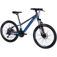 DaviBikes Mercury – Kinderfiets – 24 inch – 21 versnellingen – Schijfremmen – 130-160 cm – Blauw – Jongen