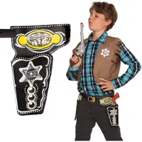 Boland Verkleed cowboy holster voor 2x revolvers/pistolen voor volwassenen - Verkleedattributen