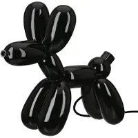 Gilde tafellamp, vormgeving "Ballonhond", model "Scotty", kunsthars, zwart, verpakkingseenheid 1, lengte 16 cm, breedte 41 cm, hoogte 35,5 cm. Artikelnummer: 58147, EAN: 4063387581476