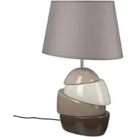 Gilde tafellamp, rond, "Semiasse", keramiek, bruin, verpakkingseenheid 1, lengte 20 cm, breedte 31,5 cm, hoogte 48 cm. Artikelnummer: 4063387582633