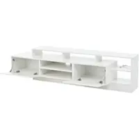 OKWISH TV-Meubel - Modern - 2 Deuren - Met LED (16 Kleuren, 4 Modi) - Open Vakken En Neerklapbare Deuren - Spaanplaat Wit Hoogglans - 190x40x48,5 cm
