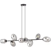 Emibig Hanglamp 8xE14 10W PANDORA, 8 grijze lampenkappen, model 1263/8
