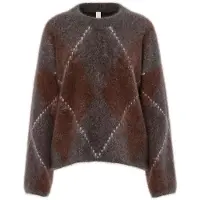 Y.A.S Trui 'ARGY ' beige / bruin / grijs